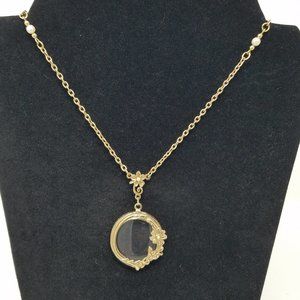 Long 1928 Necklace with Magnifying Pendant 16"